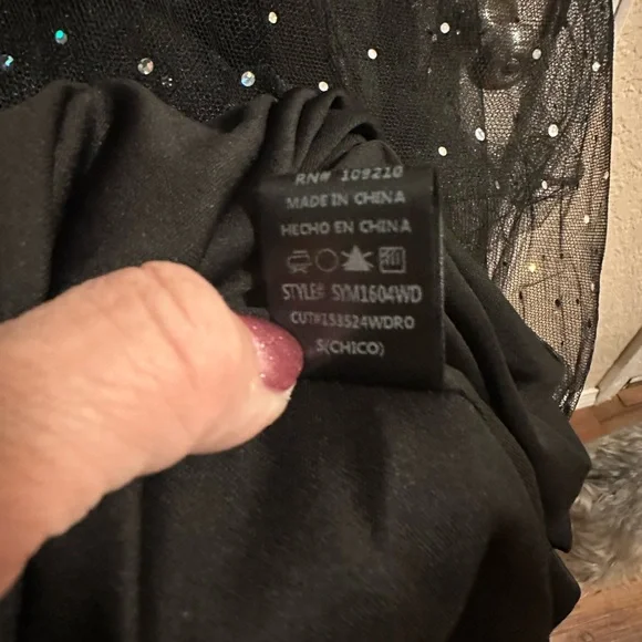 Windsor Vanessa V-Neck plunging Tulle Gown iridescent sequins dots evening Prom - Picture 13 of 13